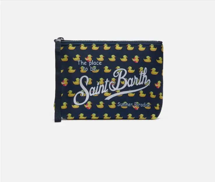 Pochette Aline in scuba con stampa paperelle