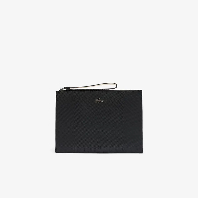 Pochette in canvas piqué spalmata Anna