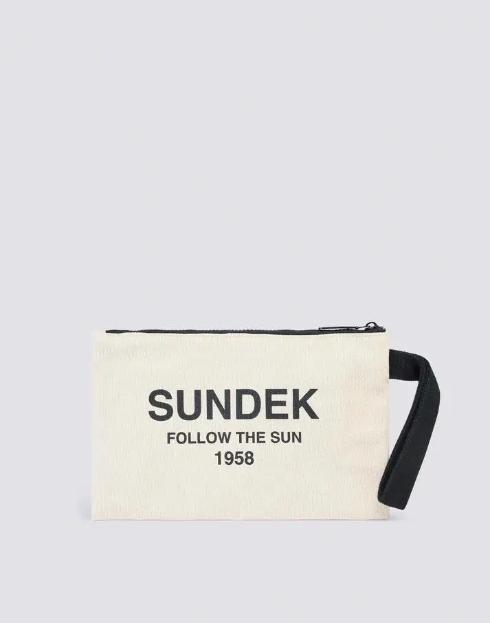 Pochette in cotone canvas stone washed