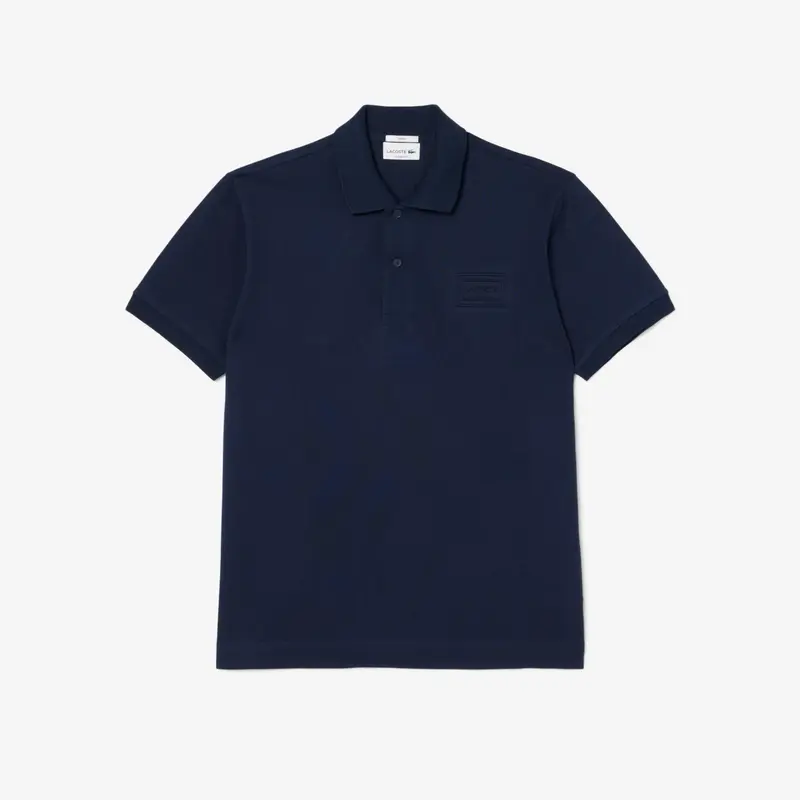 Polo classic fit con marchio in rilievo