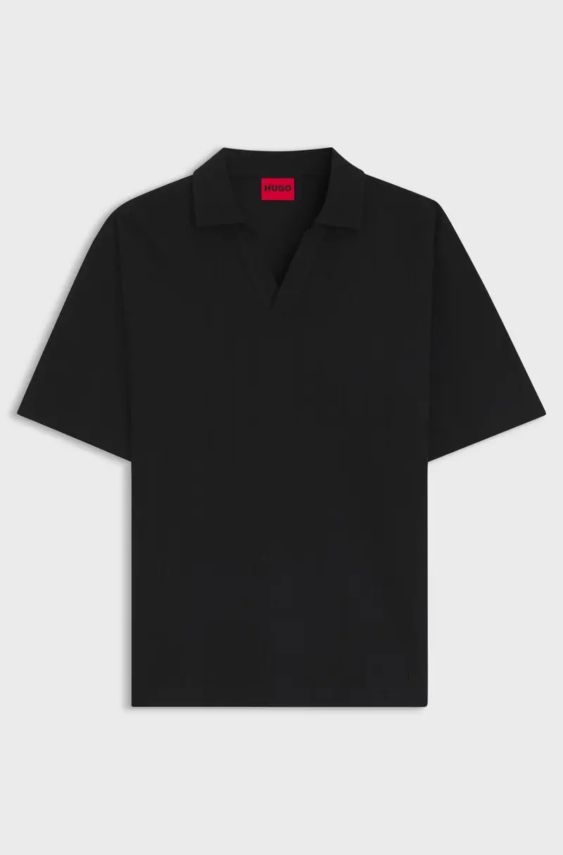 Polo con colletto Johnny e striscia jacquard