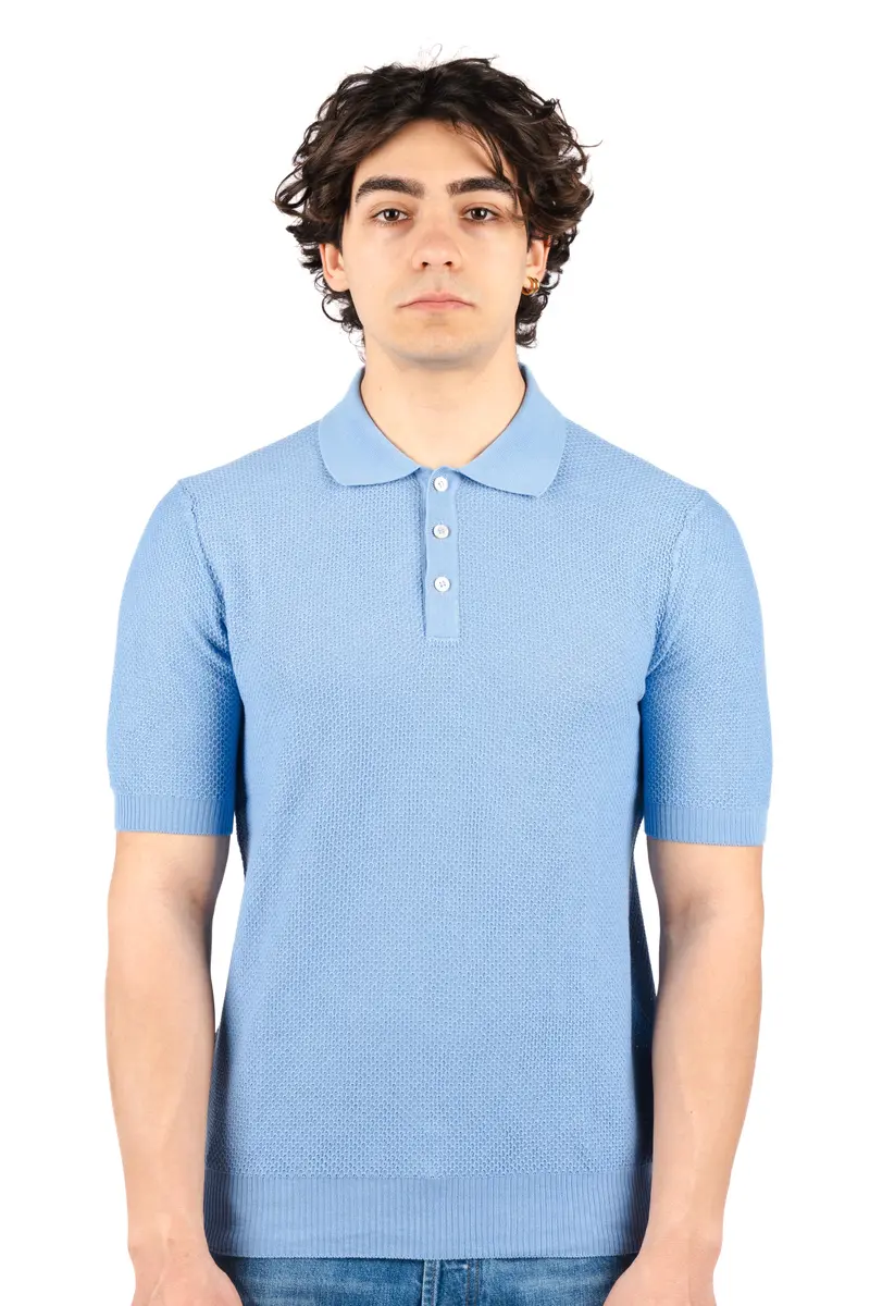 Polo con lavorazione a nido d'ape
