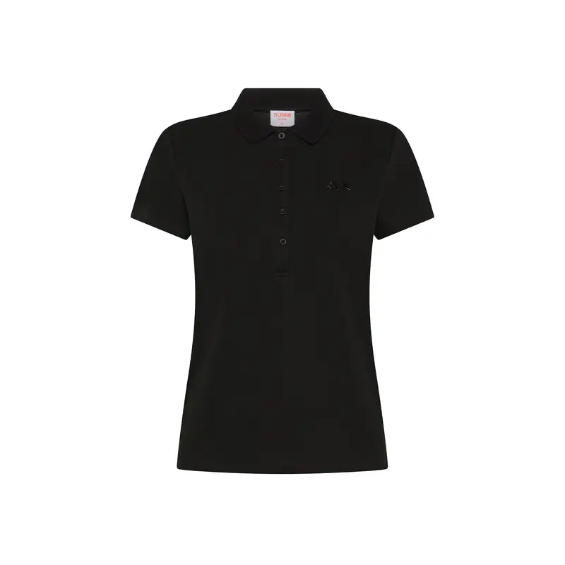 Polo con logo strass