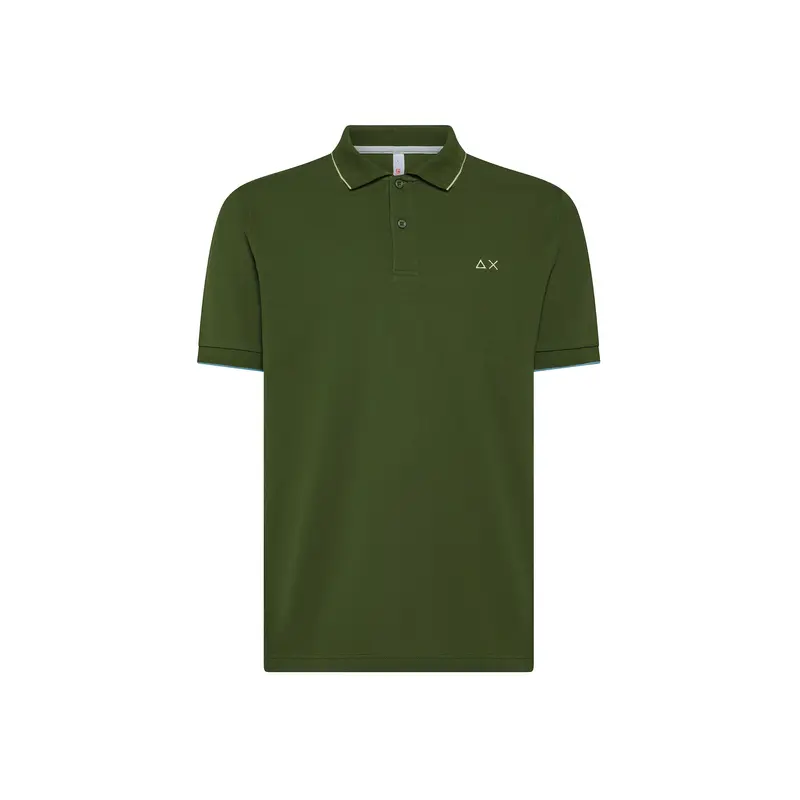 Polo con riga a contrasto
