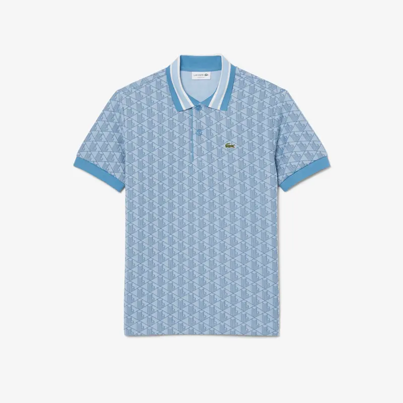 Polo dal taglio classico in jacquard con monogramma