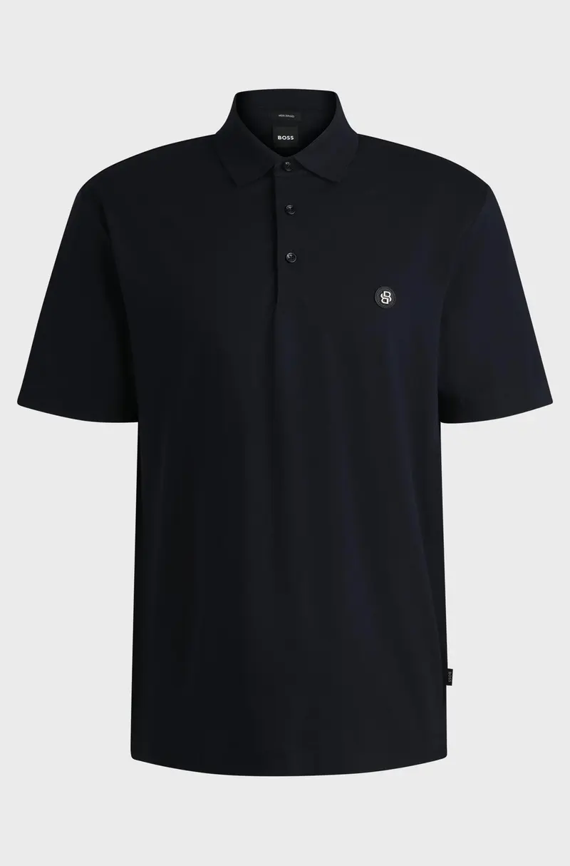 Polo in cotone mercerizzato con doppio monogramma