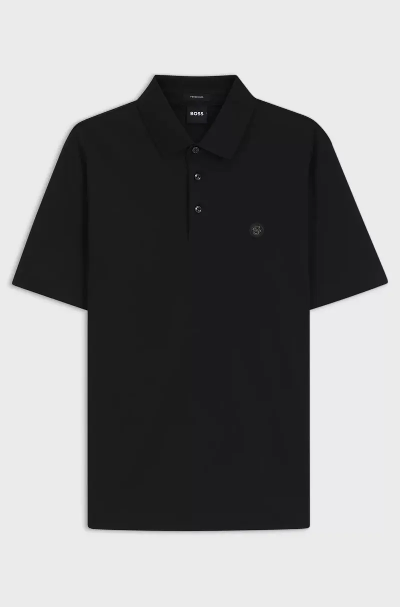Polo in cotone mercerizzato con doppio monogramma