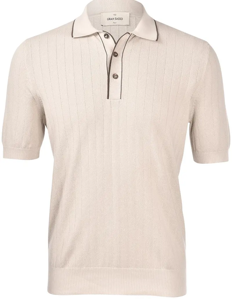 Polo in maglia a coste organic cotton beige