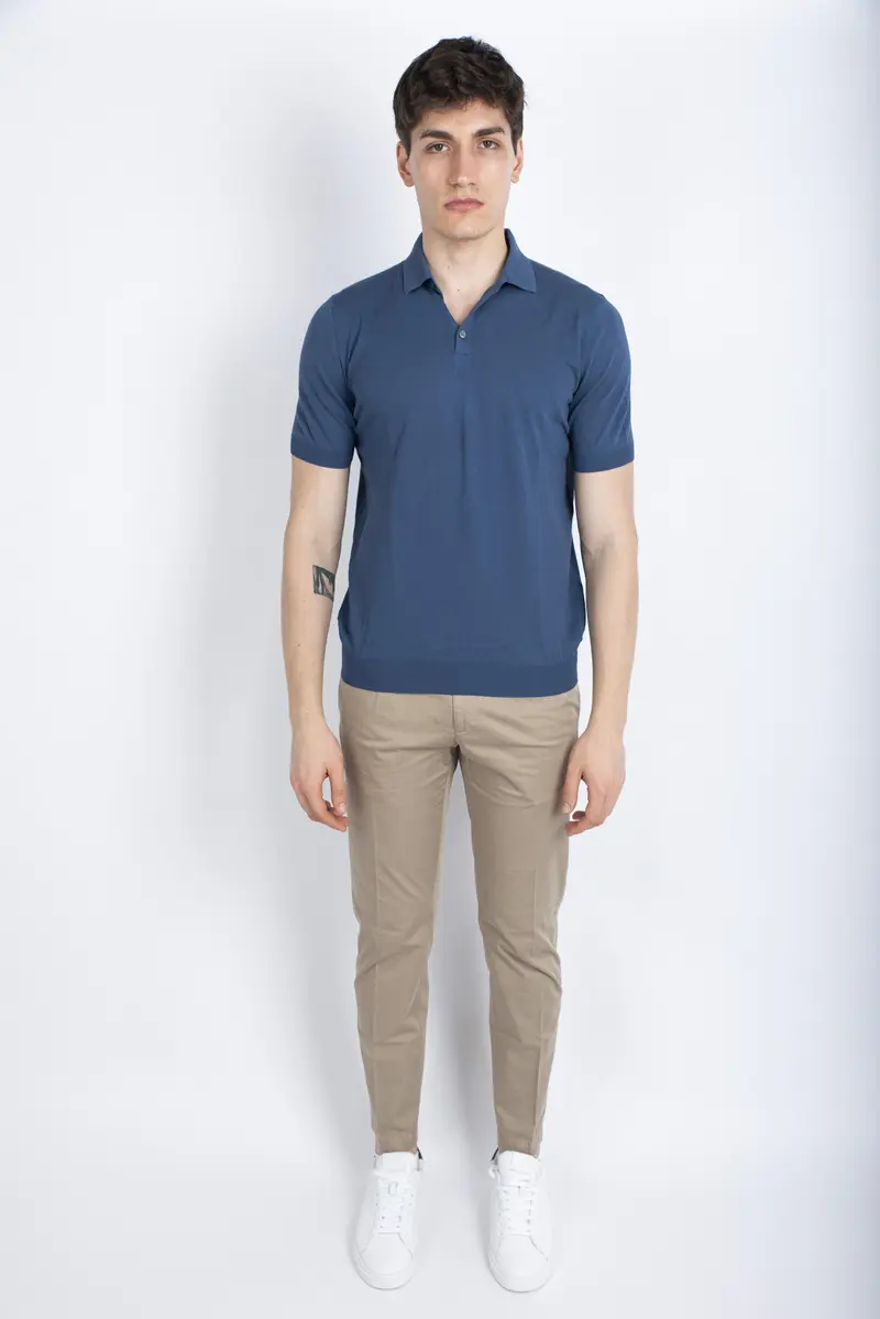 Polo in maglia fresh cotton blu
