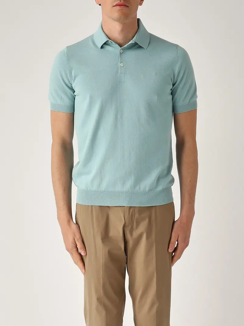 Polo in maglia fresh cotton celeste
