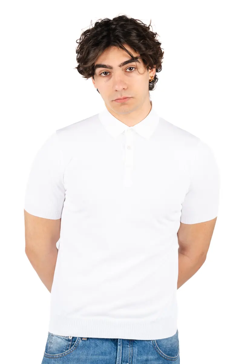 Polo in maglia fresh cotton panna