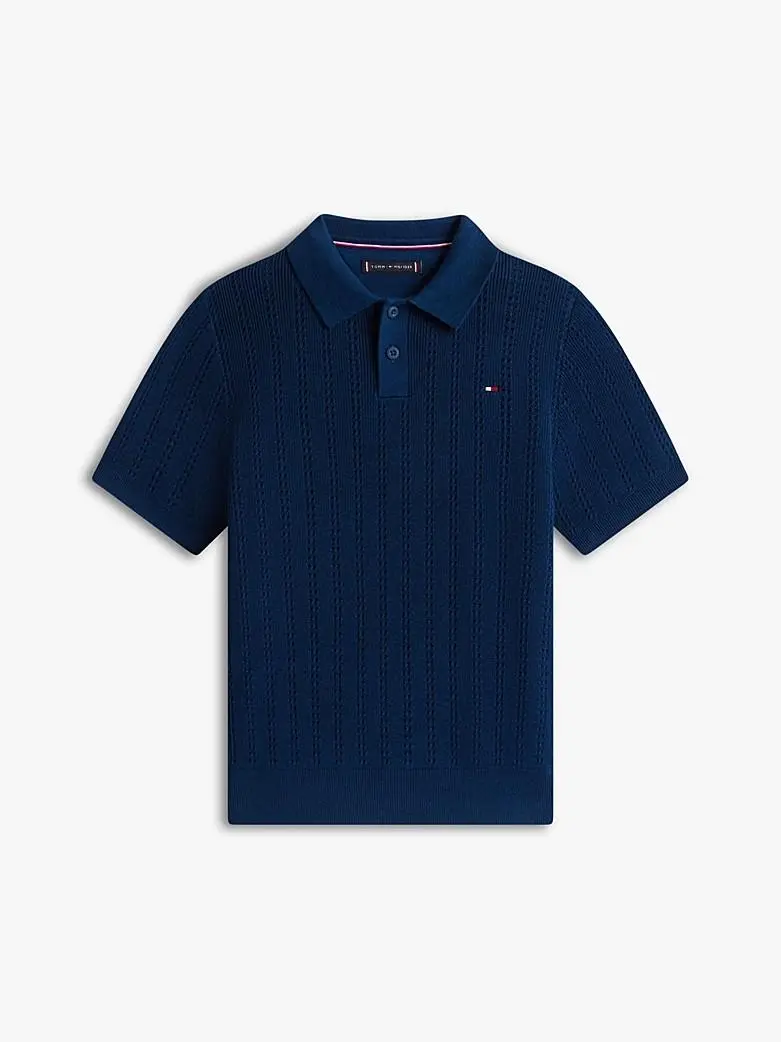 Polo in maglia traforata