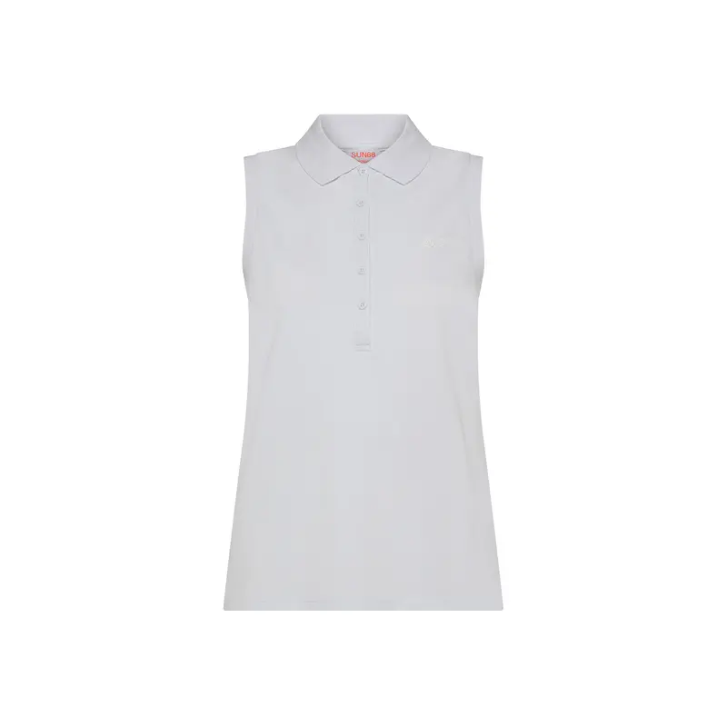Polo in piquet con logo in strass