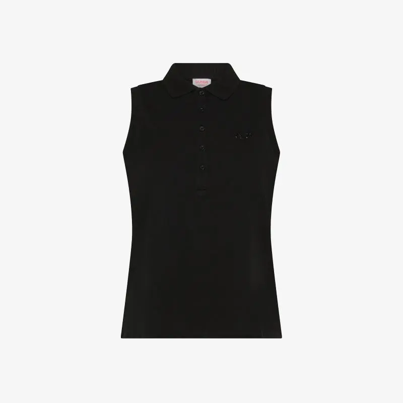 Polo in piquet con logo in strass