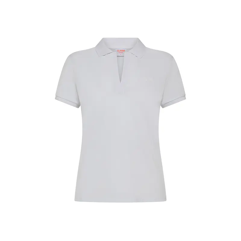 Polo in piquet con logo in strass
