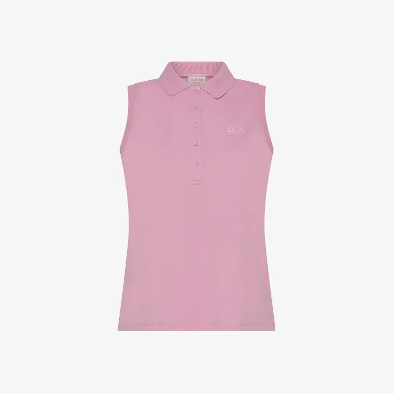 Polo in piquet con logo in strass