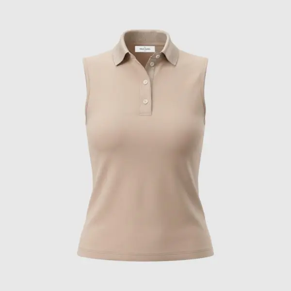 Polo jersey senza maniche