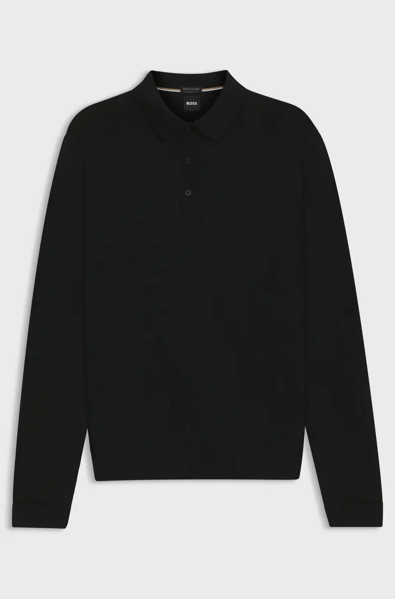 Polo regular fit in maglia di lana vergine