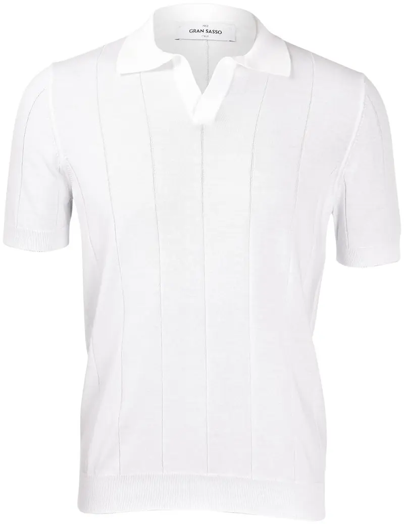 Polo skipper a coste bianco