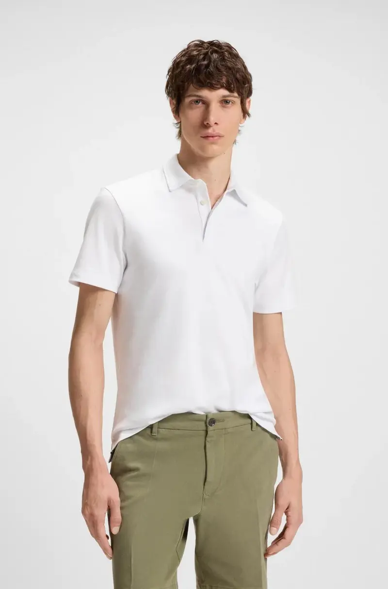 Polo slim fit in cotone con logo gommato