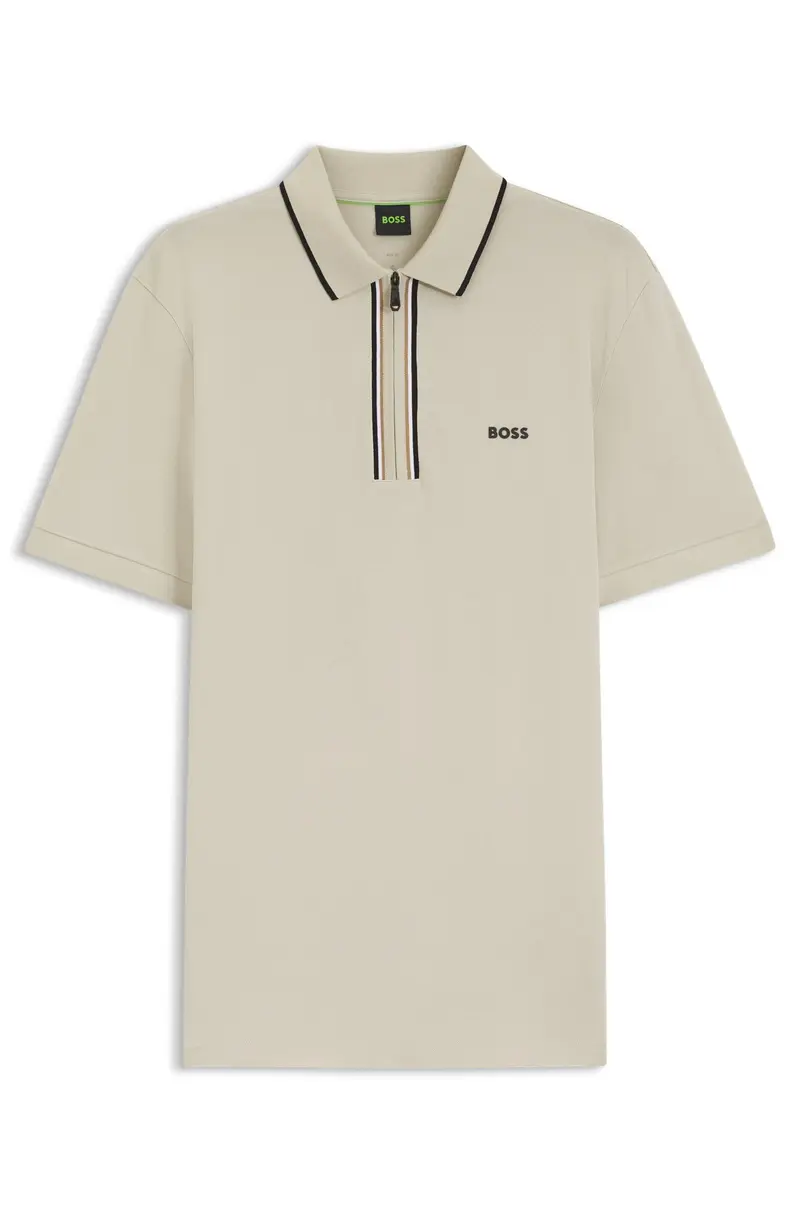 Polo sportiva slim-fit in cotone elasticizzato