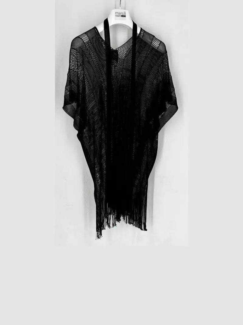 poncho con frange