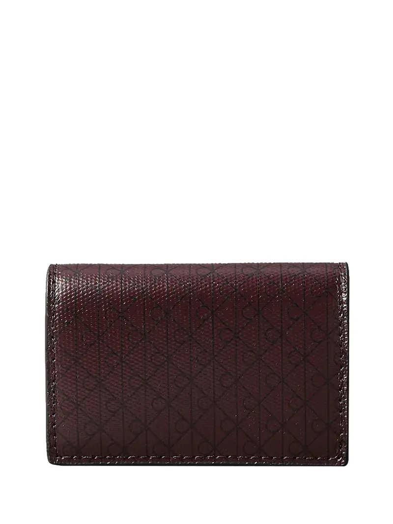 Portacarte A Fisarmonica Con Logo Monogramma - Bordeaux