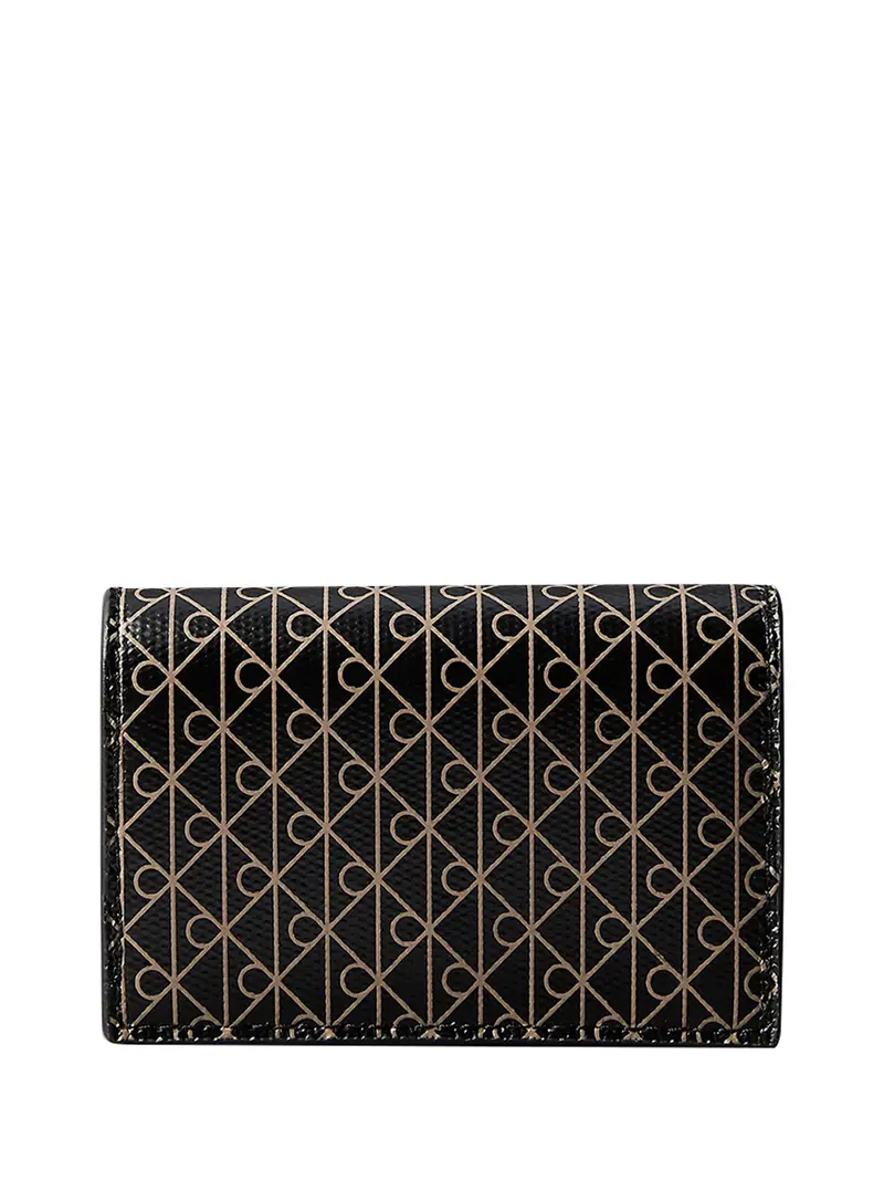 Portacarte Calvin Klein A Fisarmonica Con Logo Monogramma - Nero