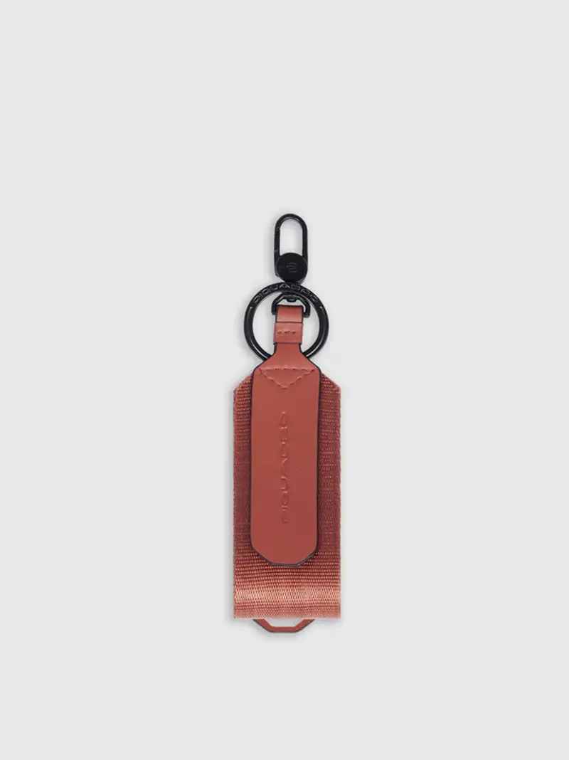 portachiavi con anello  nylon pelle vegana