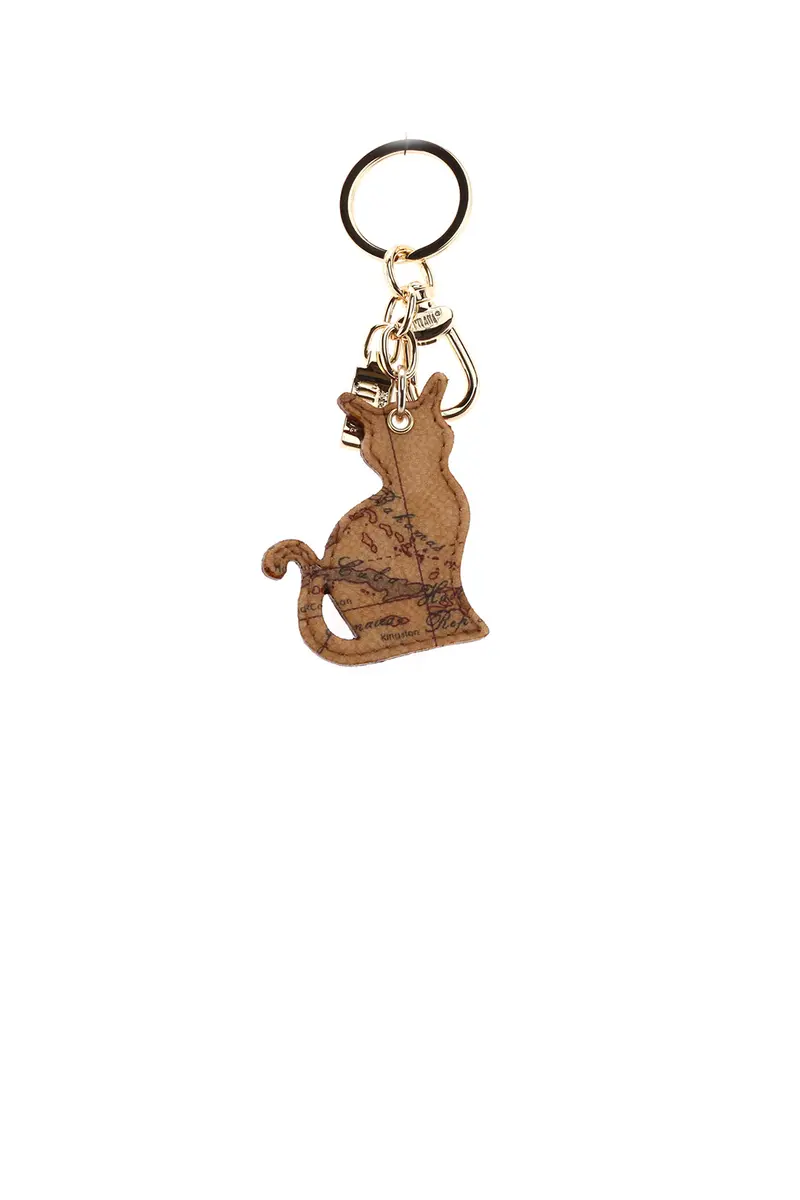 Portachiavi Unisex A Forma Di Gatto Stampa Geo Naturale