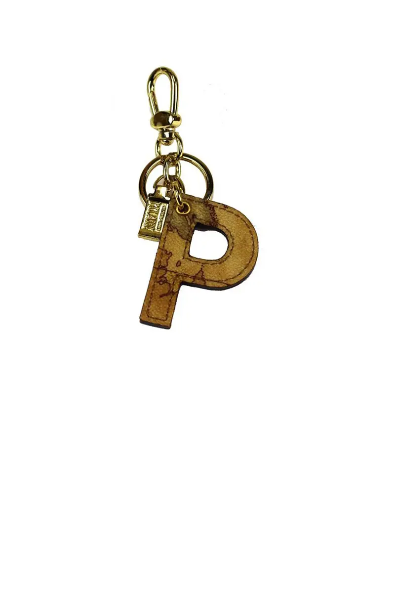 Portachiavi Unisex Lettera P Stampa Geo Naturale