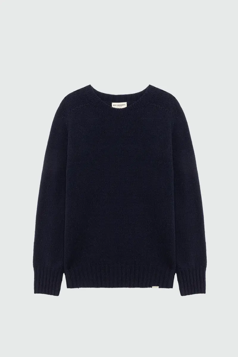 PULLOVER SOFT IN LANA MERINO BLU