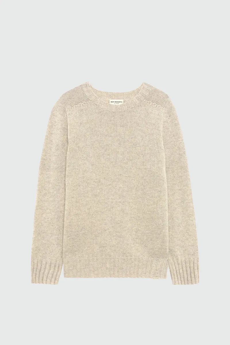PULLOVER SOFT IN LANA MERINO BURRO