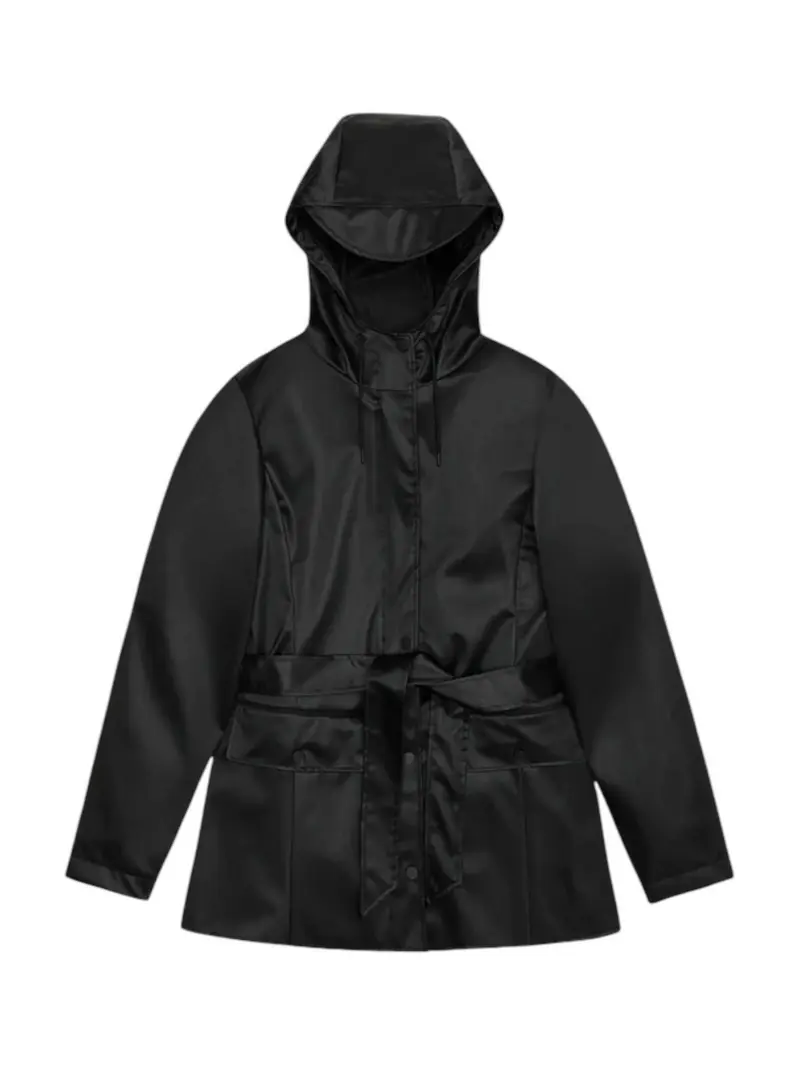 RAINS Giubbino Donna Curve Jacket W3 12100 84 Black Grain Nero