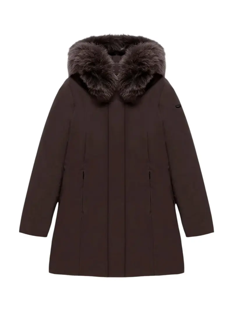 REFRIGIWEAR Piumino Donna LADY TECH/1 FUR JACKET BLACK COFFEE - W99108 XT3790 H01911