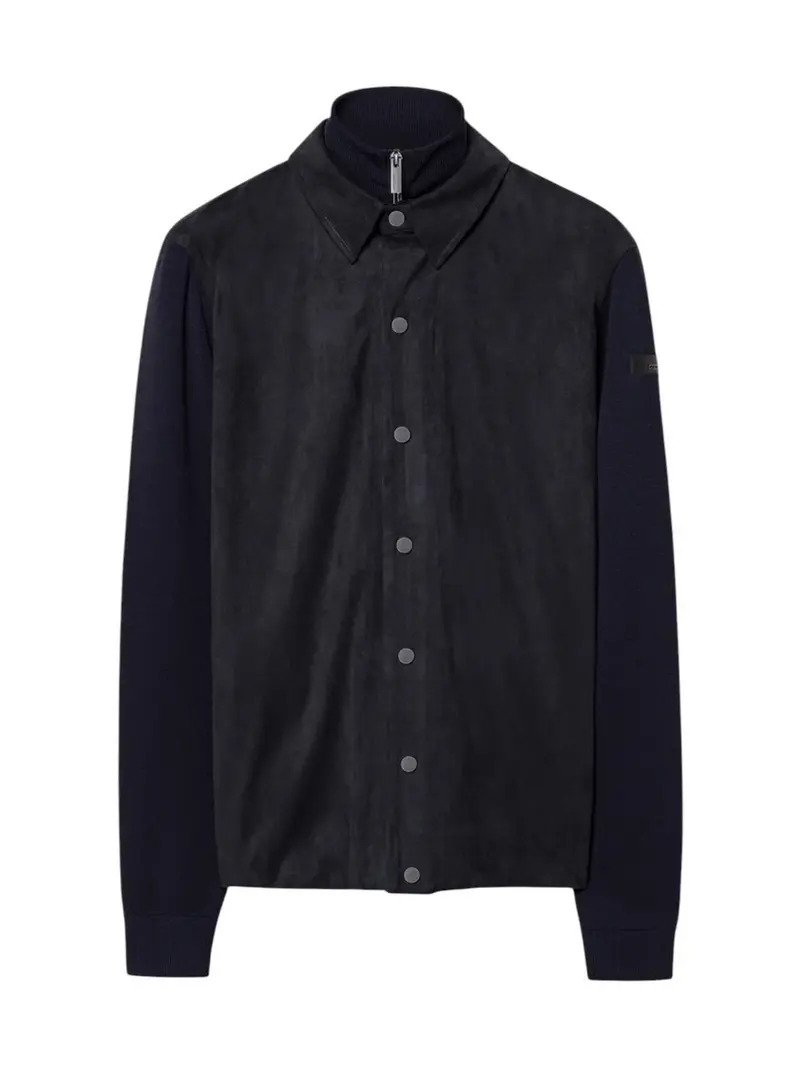 RRD Camicia Uomo nabucco max overshirt soft knit BLUE BLACK - W26166 60