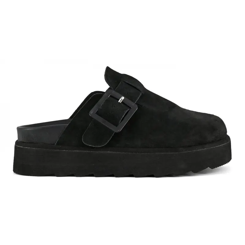 Sabot platform in pelle scamosciata