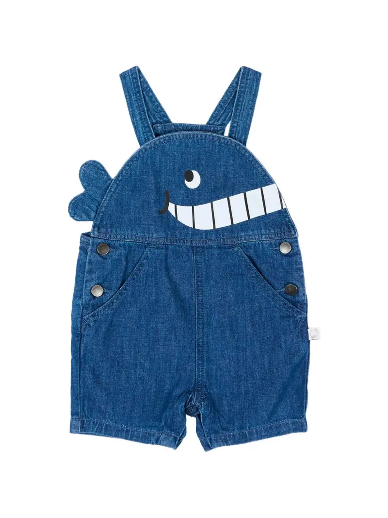 Salopette in jeans blu per neonato