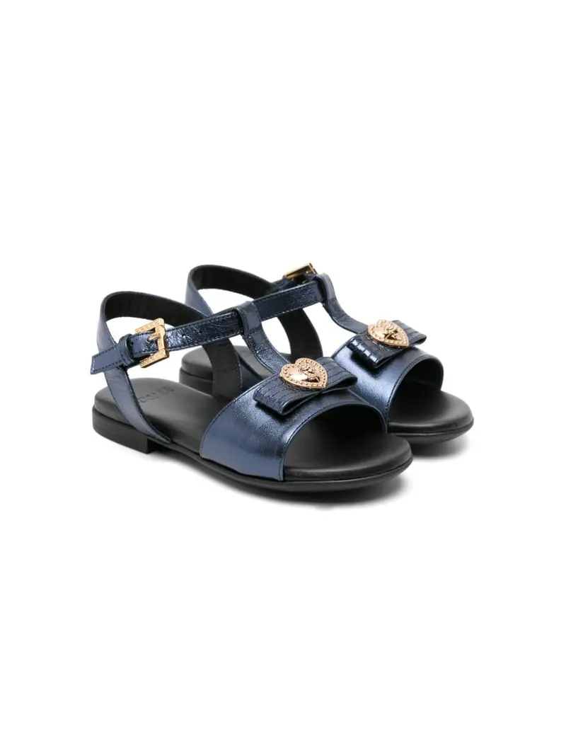 Sandali blu per bambina con logo