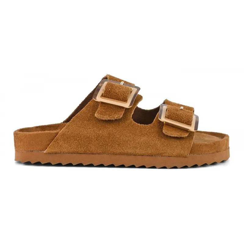Sandalo monocolore pelle scamosciata