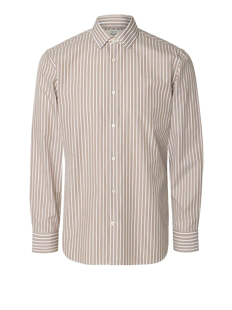 Selected Camicia Slmslimfilip Lux Poplin - Bianco Marrone