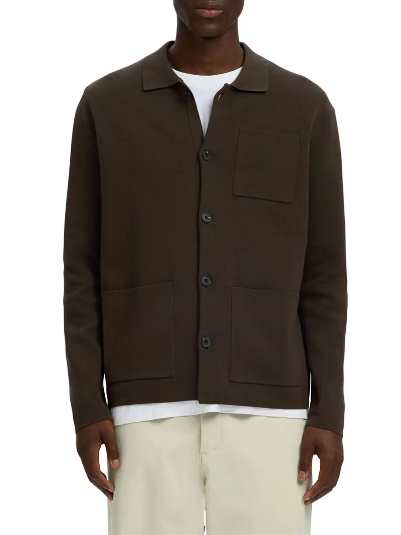 Selected Cardigan Slmmike Light Polo - Marrone
