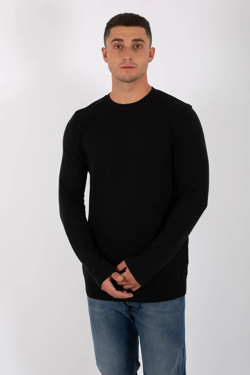 Selected Pull Cotone Girocollo Noos Nero Uomo