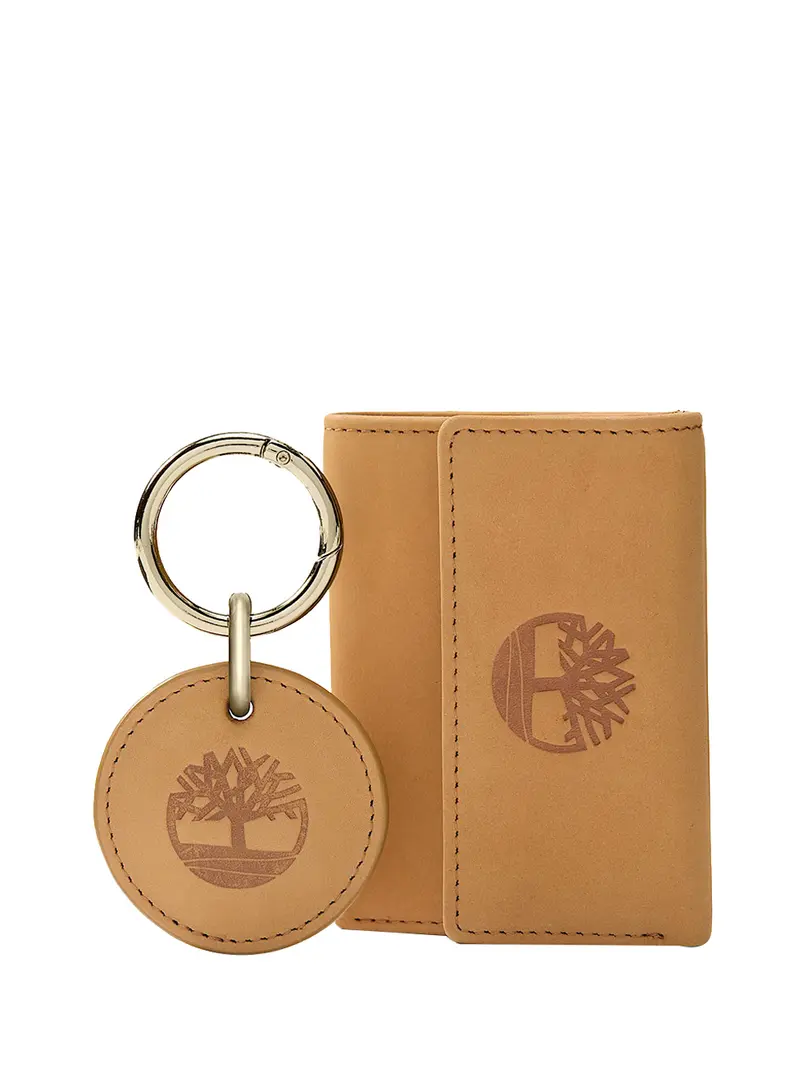 Set Con Portachiavi Trifold Timberland - Marrone