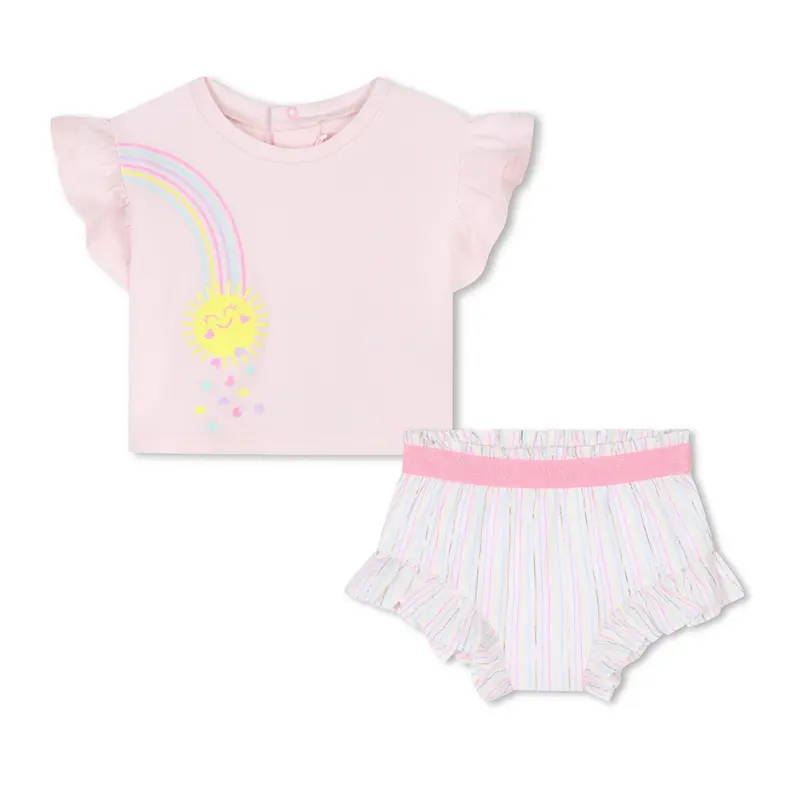 Set con shorts e stampa arcobaleno