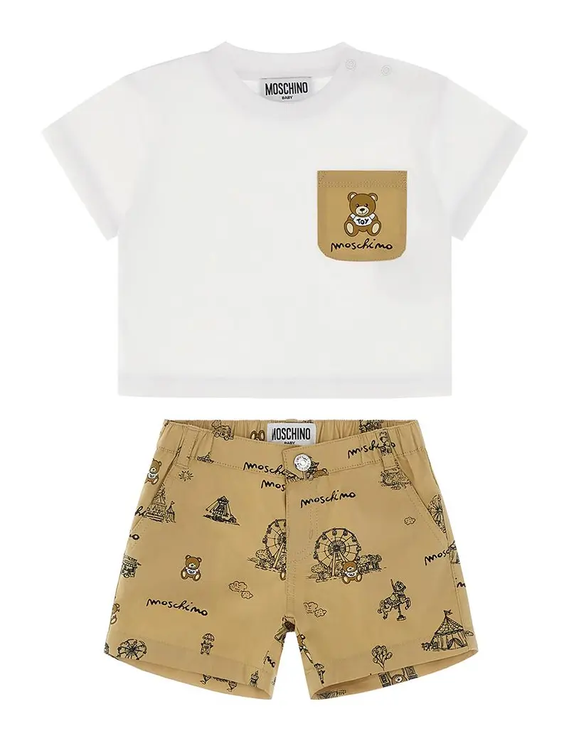 Set con shorts stampati all-over