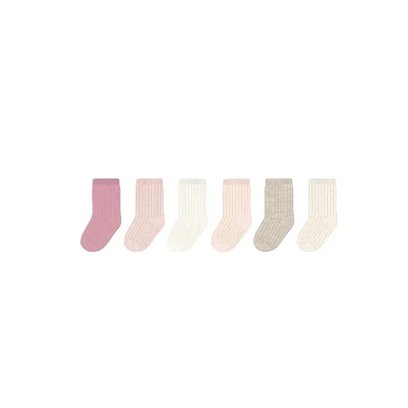 Set di calze rosa/beige per neonata
