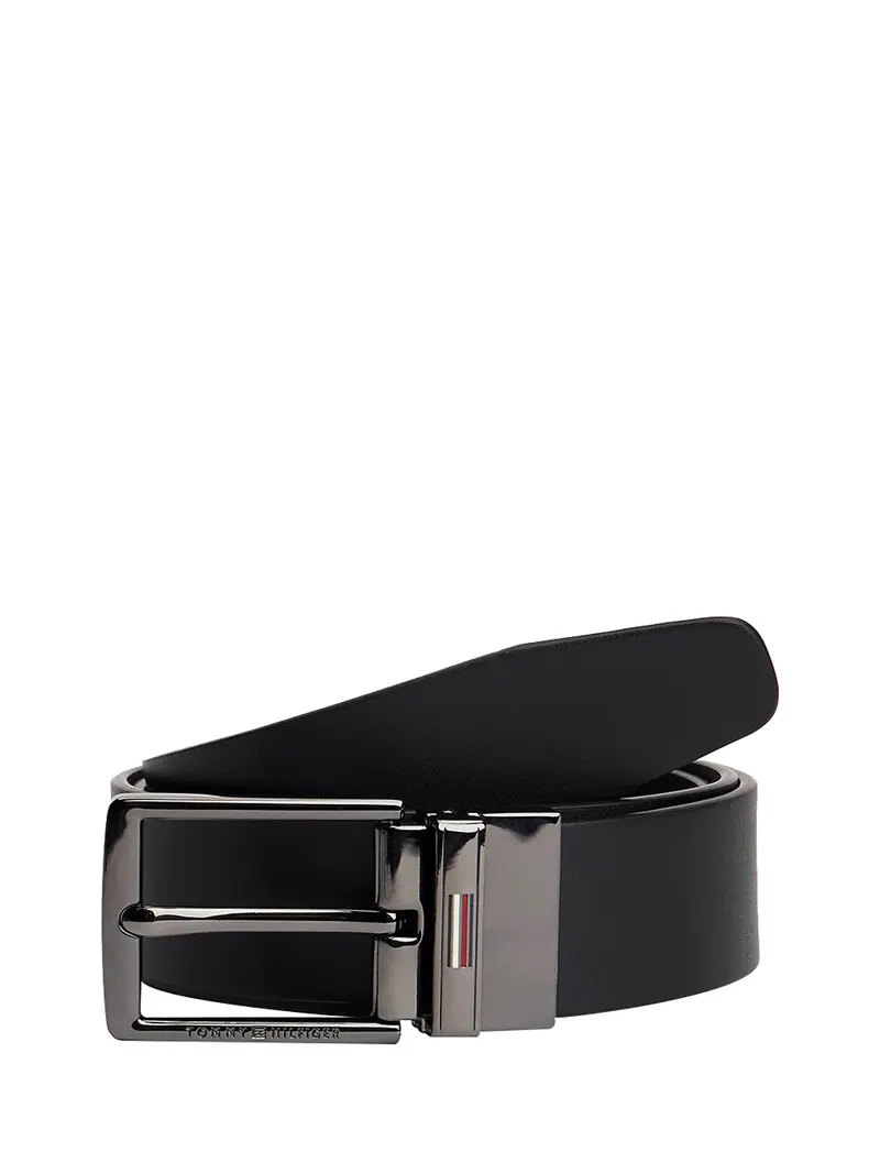 Set Regalo Cintura Reversibile Tommy Hilfigier TH Business - Nero