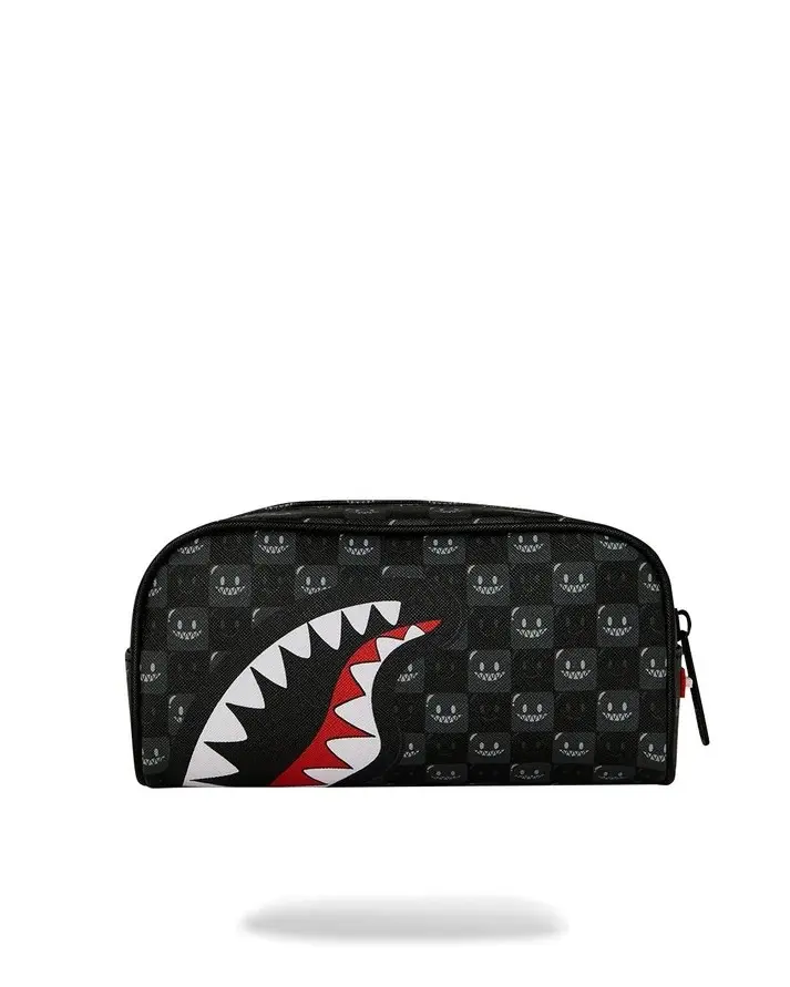 Sharks in Paris wtf bubbly black check pouch