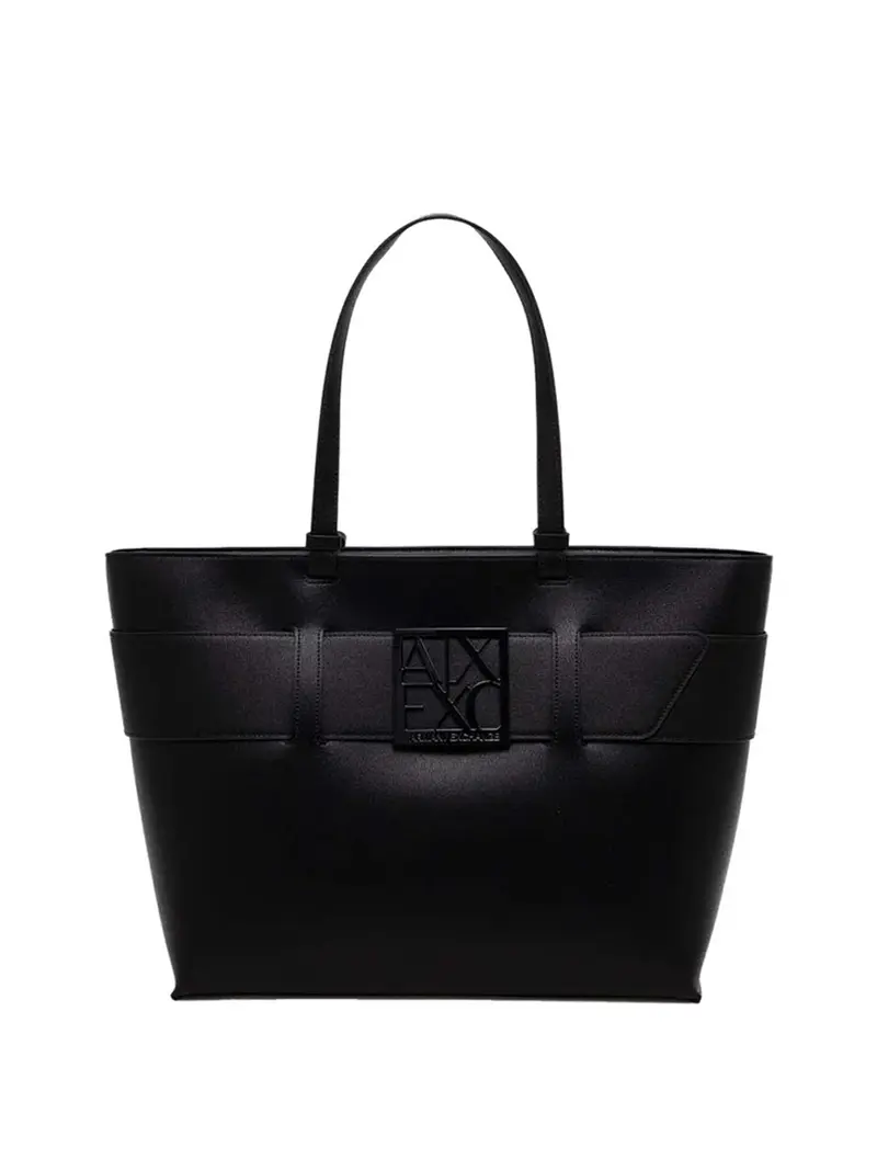 Shopper Armani Exchange Logo Frontale Nero